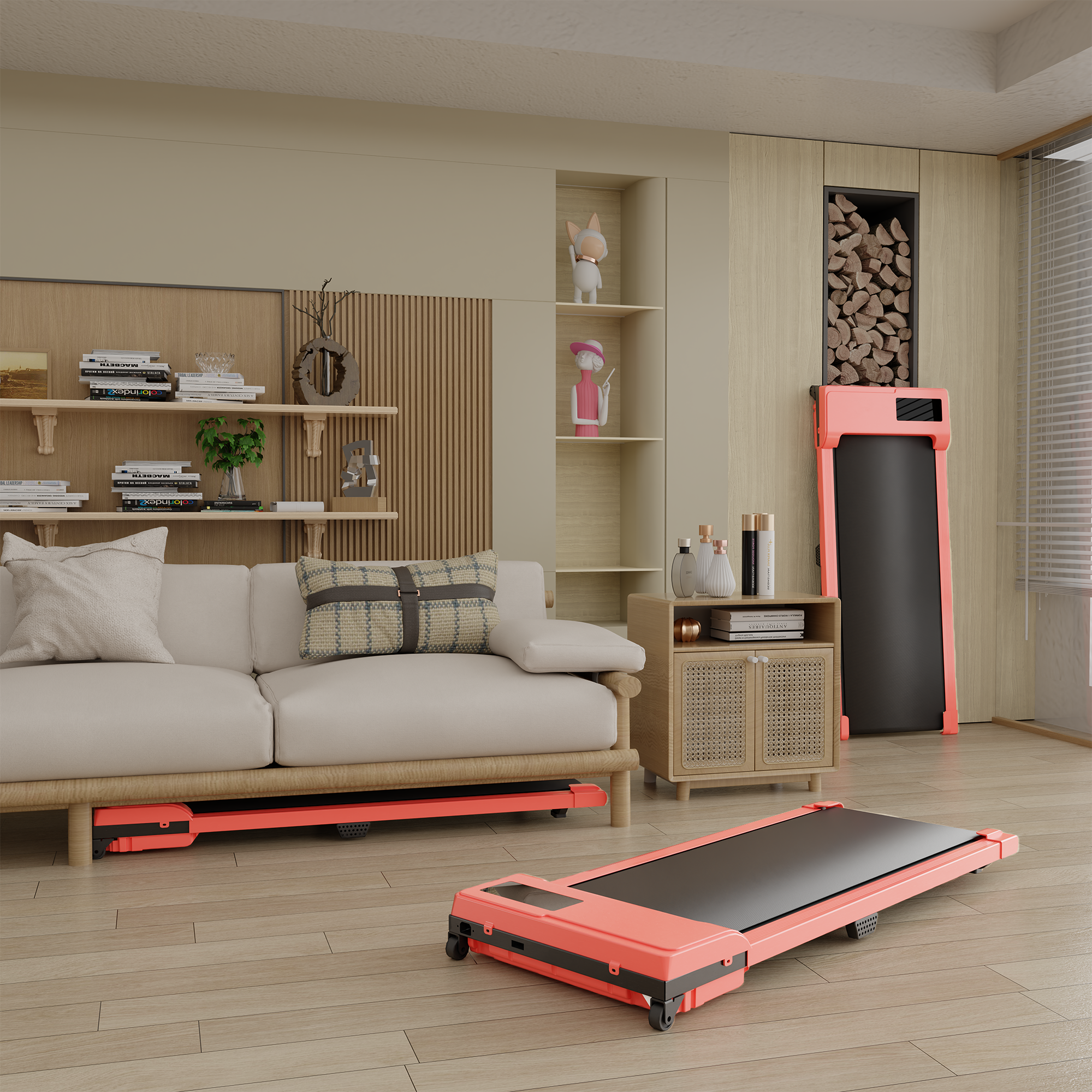 Walking Pad With Quiet 2.0 HP Brushless Motor, Countdown Modes, Spacious Running Area, 220 Lbs Weight Capacity For Home Or Office Workouts, 3 In 1 Portable Treadmill Walking, Red_voghion.com